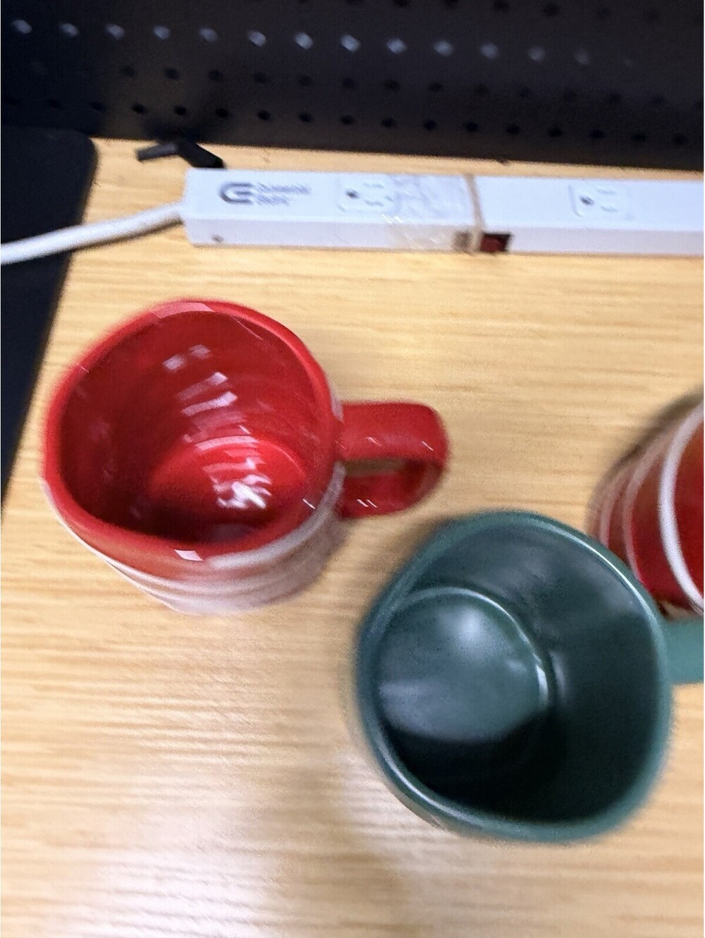 Rae Dunn Set Of 3 Christmas Mugs Red White Green - Ho Ho Ho & Merry Candy Cane * - Picture 4 of 6
